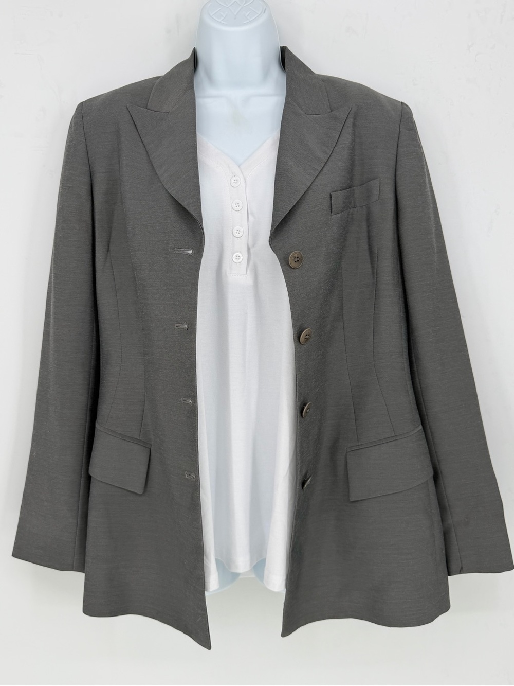 Vintage Emanuel Ungaro Gray Women's Wool Blazer - Picture 2 of 8